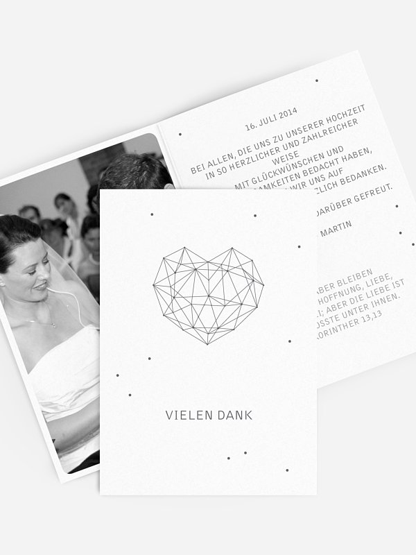 Dankeskarte Hochzeit Herzstern