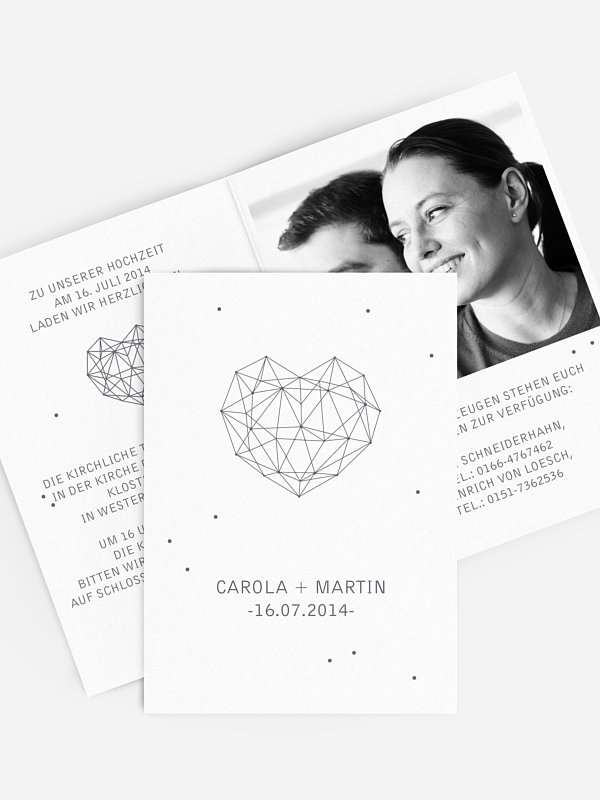 Hochzeitseinladung Herzstern