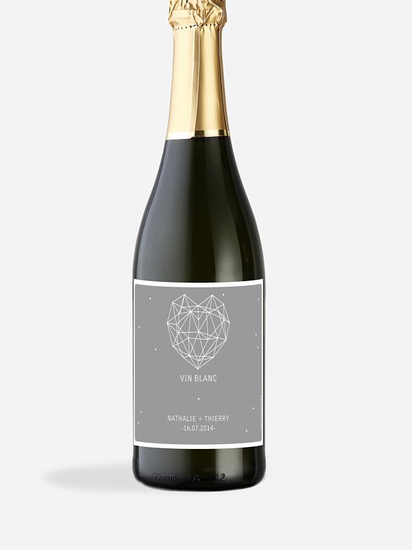 Étiquette bouteille Coeur d'étoile