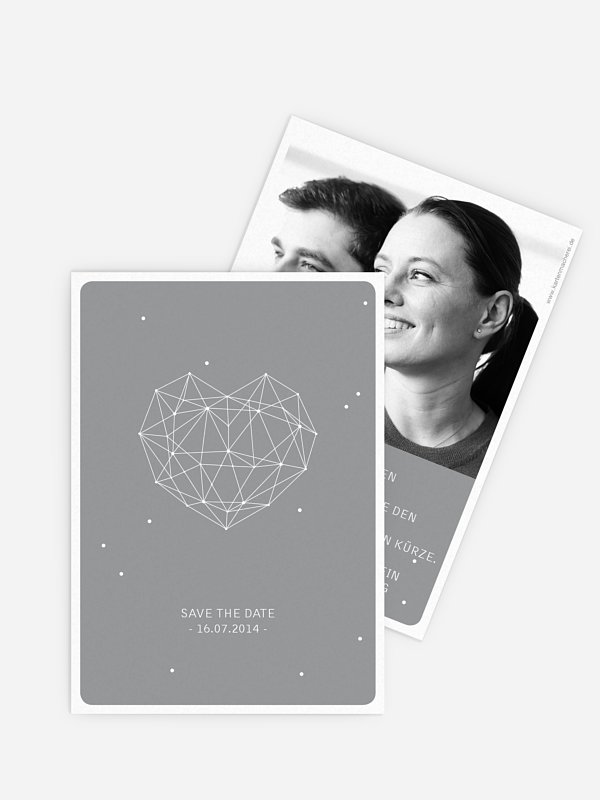 Save-the-Date Karte Herzstern