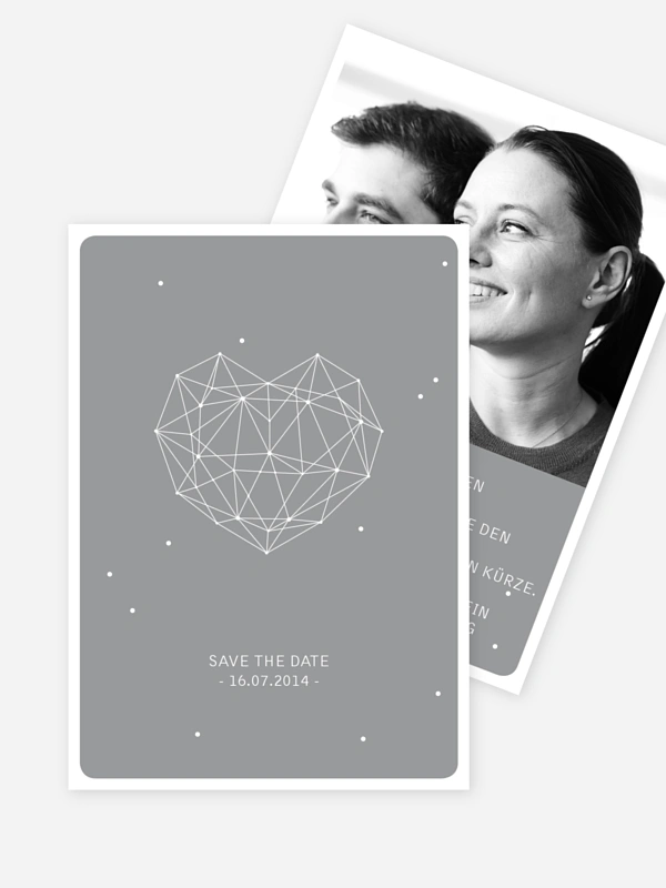 Save-the-Date Karte Herzstern
