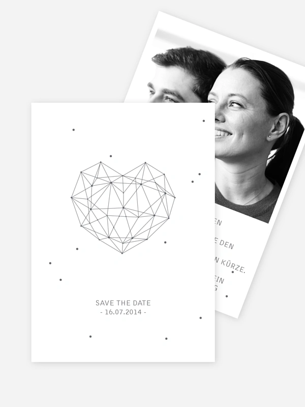 Save-the-Date Karte Herzstern