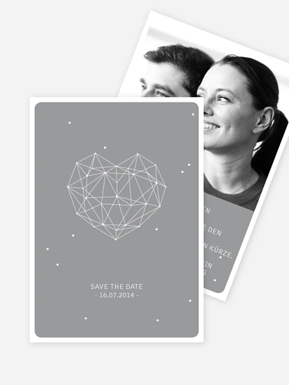 Save-the-Date Karte Herzstern