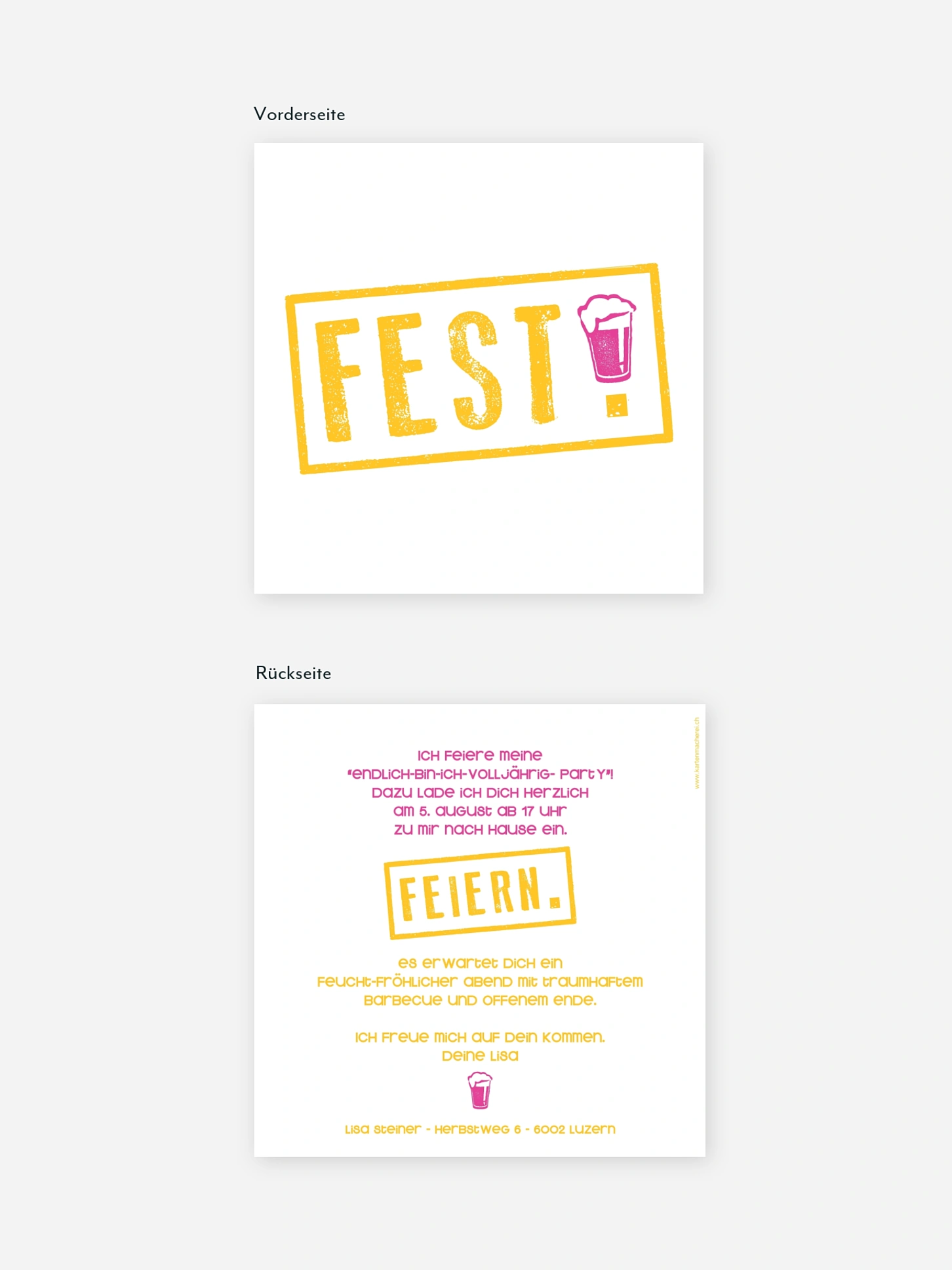 Einladung 18. Geburtstag Fest feiern