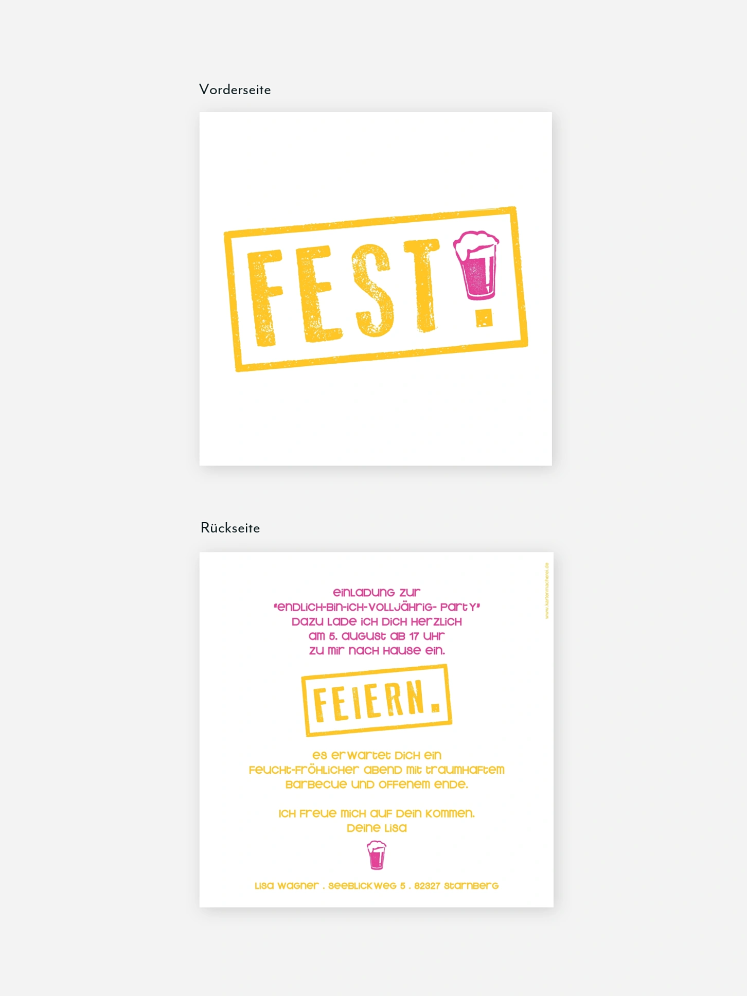 Einladung 18. Geburtstag Fest feiern