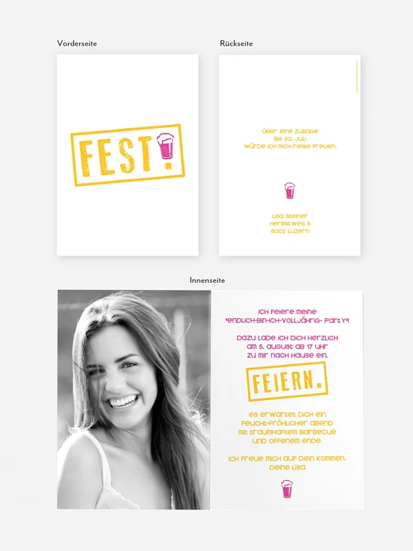 Einladung 18. Geburtstag Fest feiern