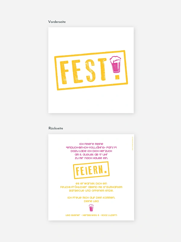 Einladung 18. Geburtstag Fest feiern
