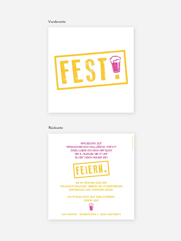 Einladung 18. Geburtstag Fest feiern