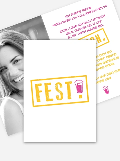 Einladung 18. Geburtstag Fest feiern