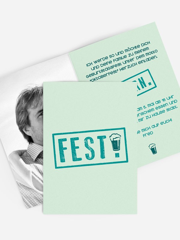 Einladung 50. Geburtstag Fest feiern