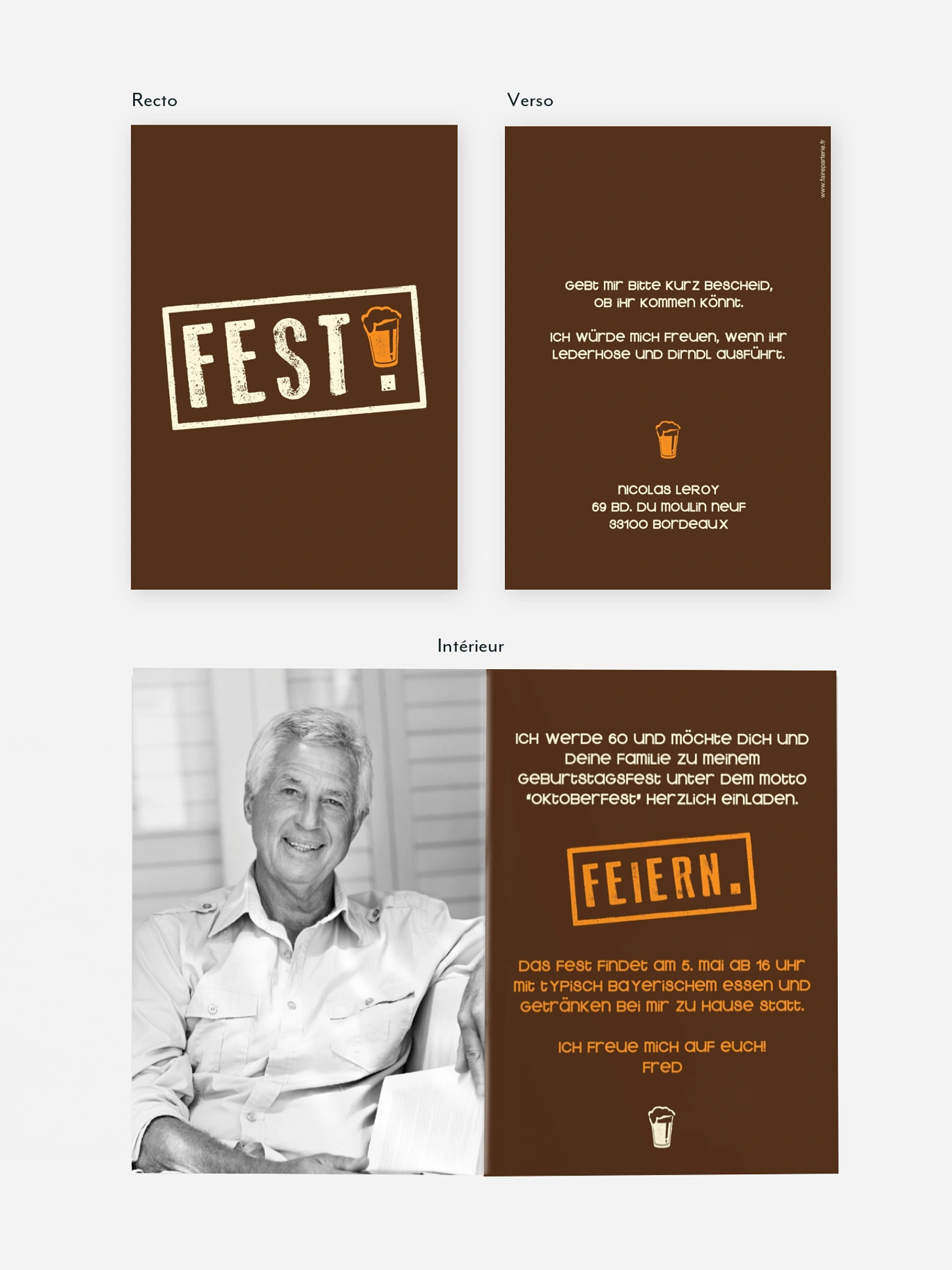 invitation anniversaire 60 Bière festive