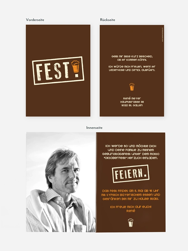 Einladung 60. Geburtstag Fest feiern