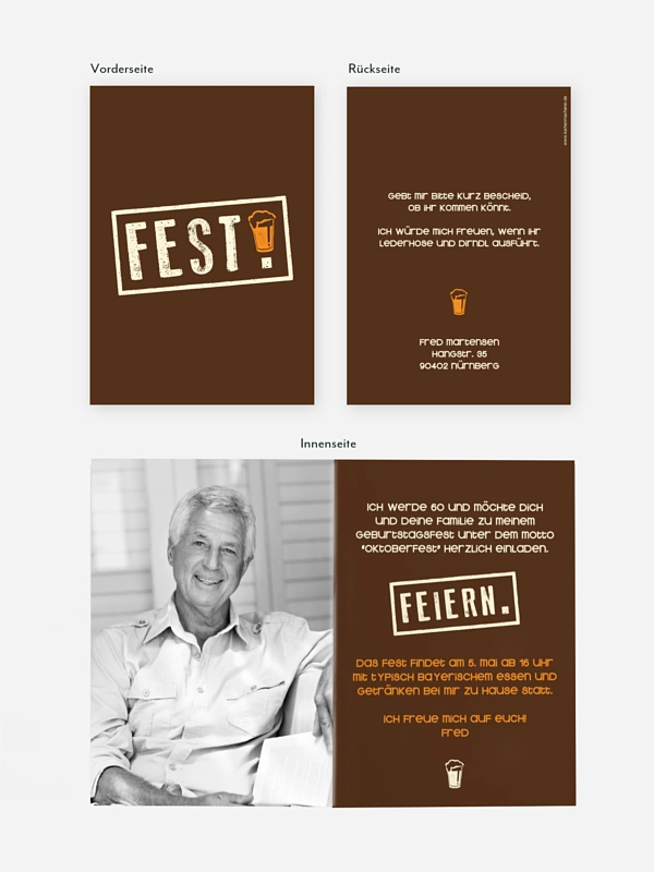 Einladung 60. Geburtstag Fest feiern