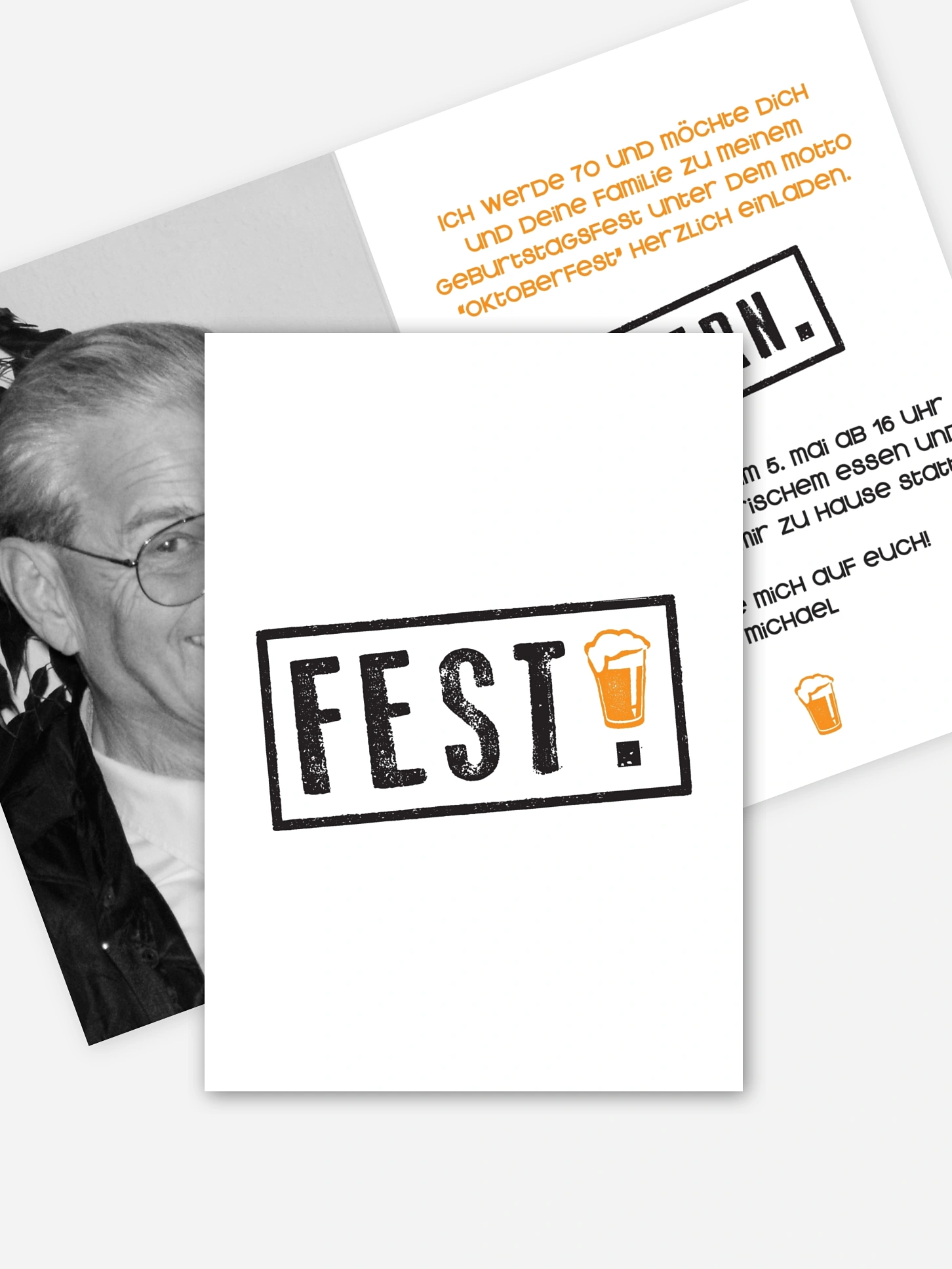 Einladung 70. Geburtstag Fest feiern