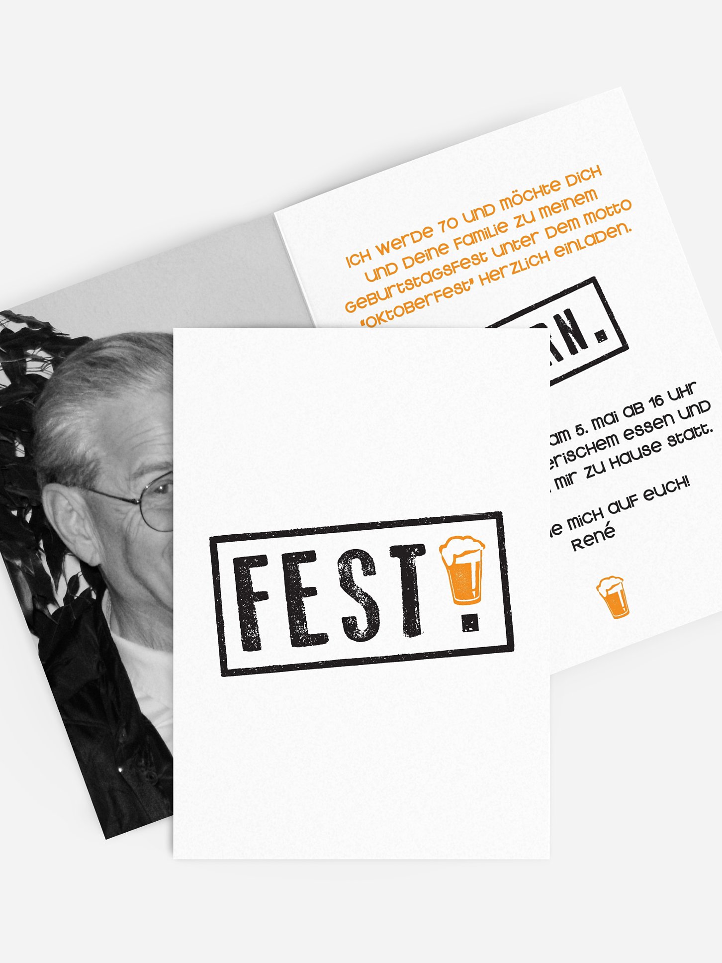 Einladung 70. Geburtstag Fest feiern