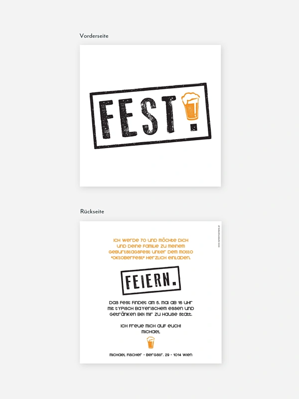 Einladung 70. Geburtstag Fest feiern