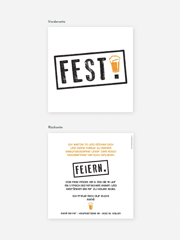 Einladung 70. Geburtstag Fest feiern