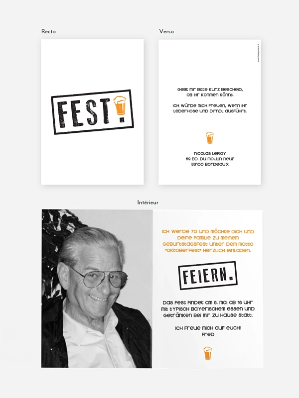 invitation anniversaire 70 Bière festive