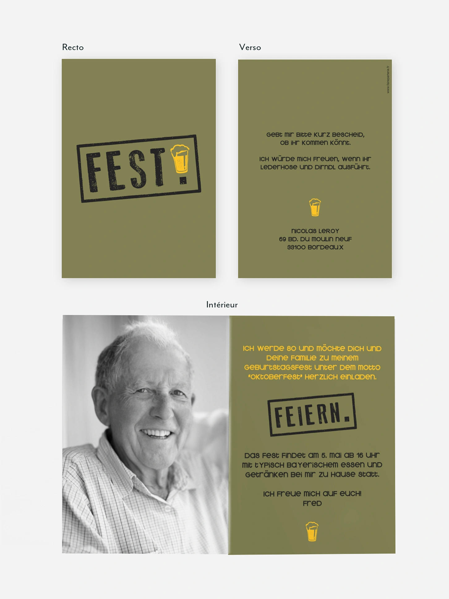 invitation anniversaire 80 Bière festive