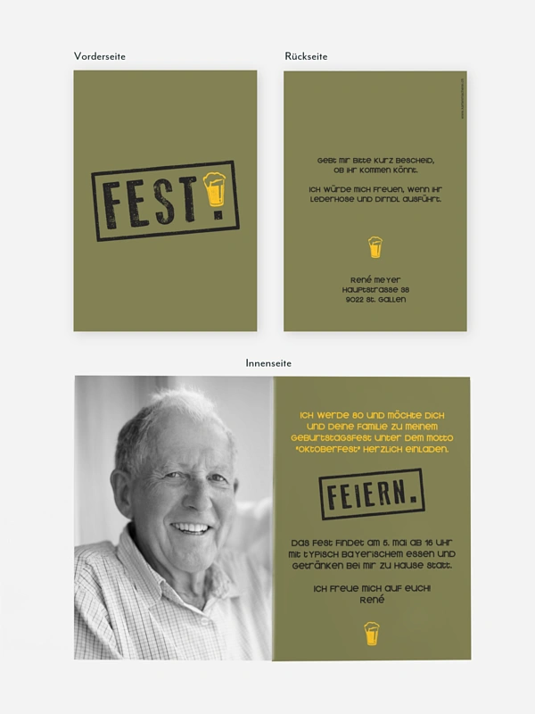 Einladung 80. Geburtstag Fest feiern