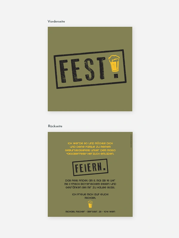 Einladung 80. Geburtstag Fest feiern