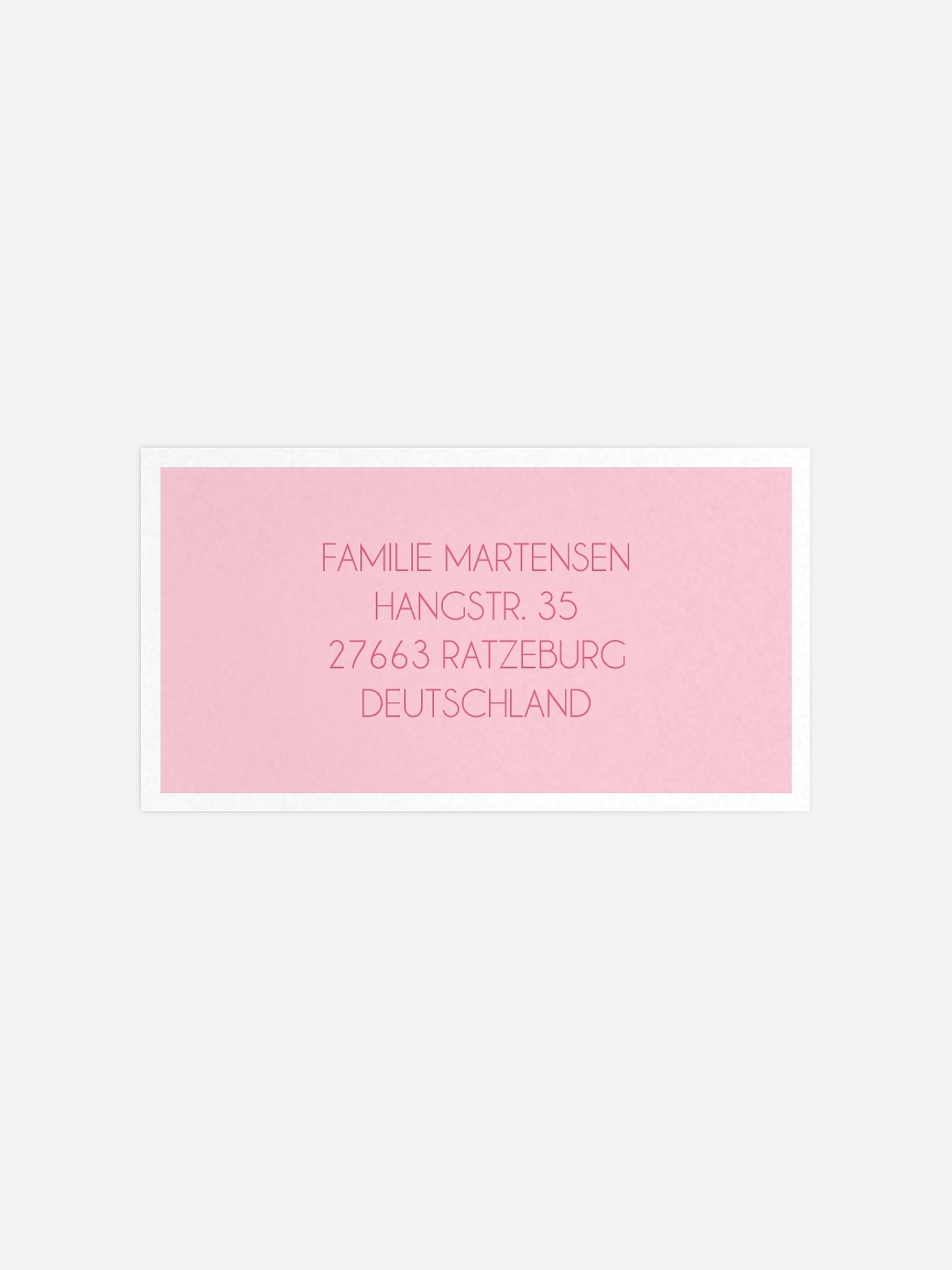 Empfängeraufkleber Geburt Typo