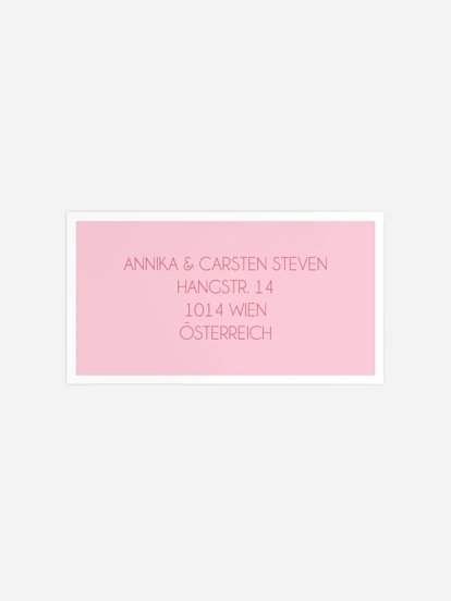 Empfängeraufkleber Geburt Typo