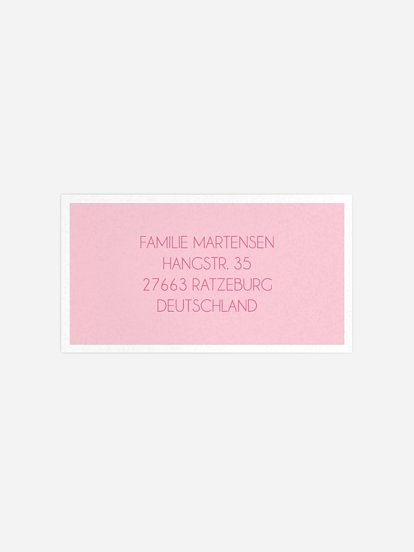 Empfängeraufkleber Geburt Typo