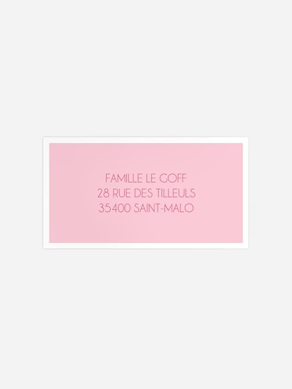 Étiquette destinataire naissance Lovely