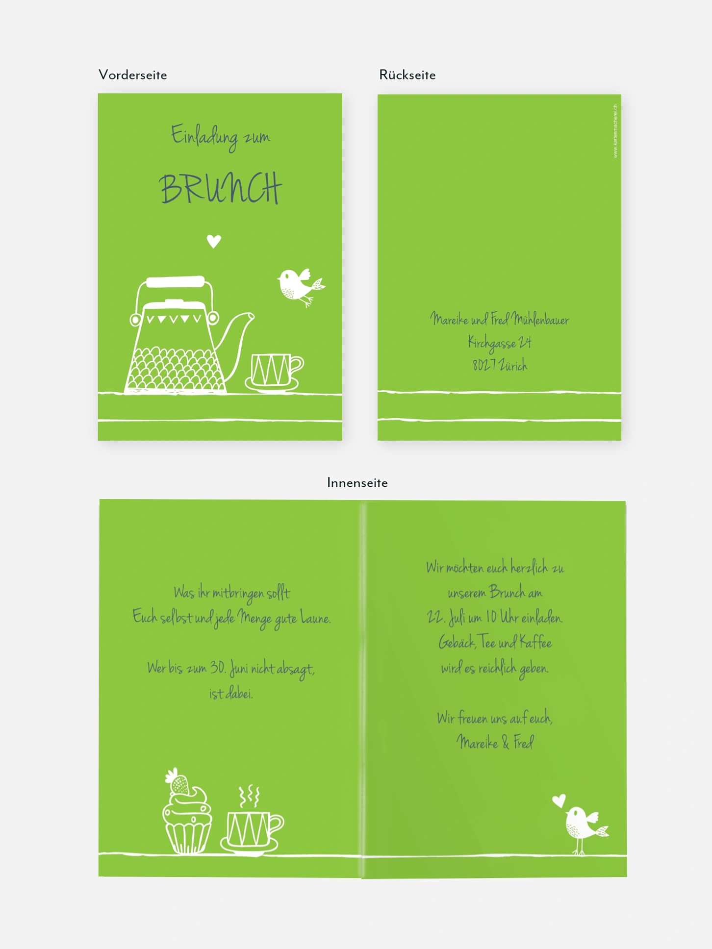 Partyeinladung Brunch