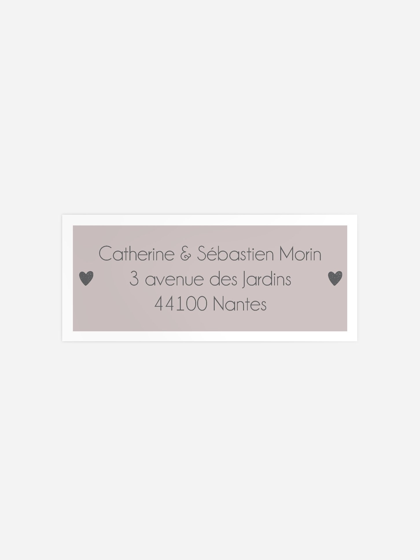 Étiquette expéditeur mariage Idylle