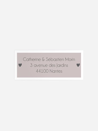 Étiquette expéditeur mariage Idylle