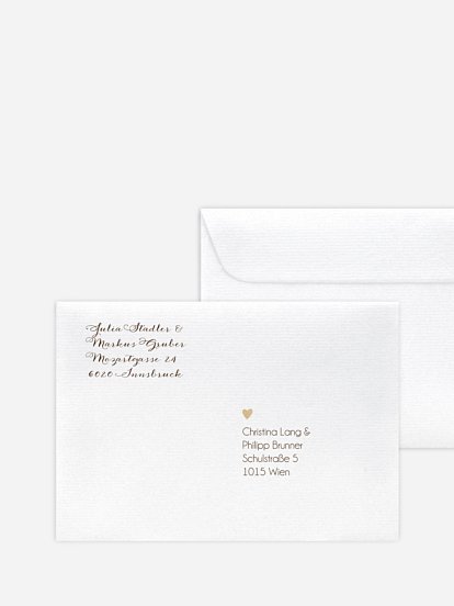 Bedruckter Briefumschlag Hochzeit Mit Herz