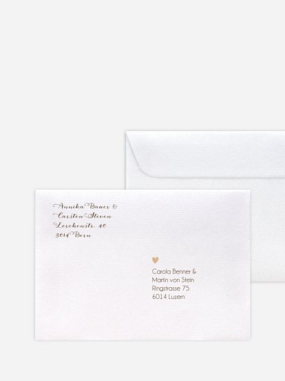 Bedruckter Briefumschlag Hochzeit Mit Herz