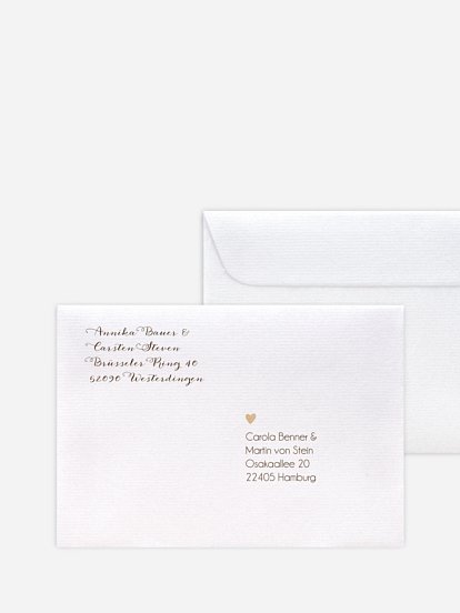 Bedruckter Briefumschlag Hochzeit Mit Herz