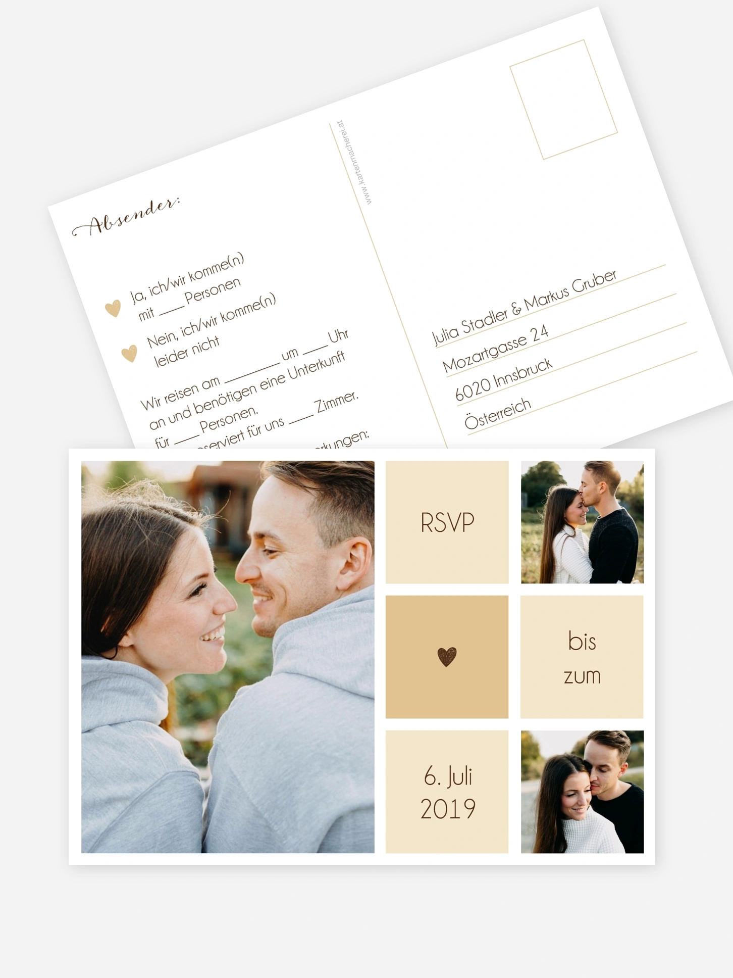 Antwortkarte Hochzeit Mit Herz