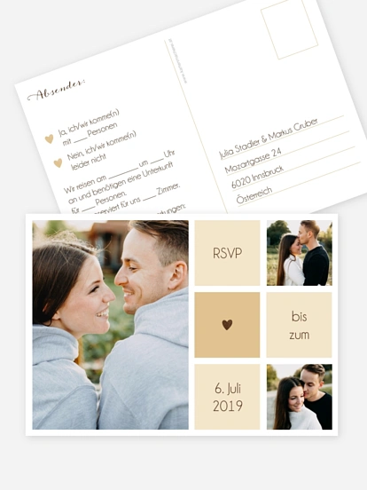 Antwortkarte Hochzeit Mit Herz