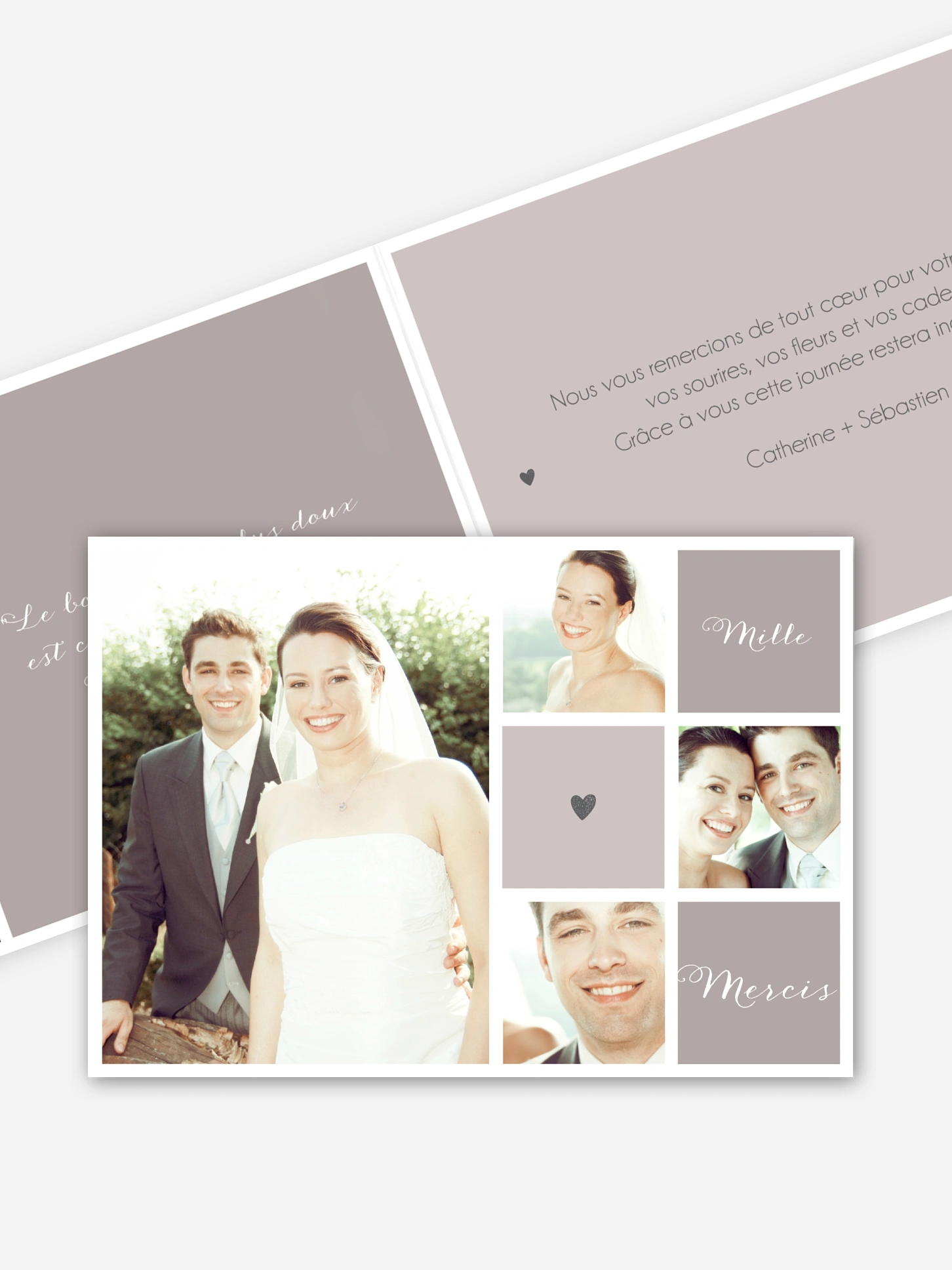 Carte de remerciements Idylle