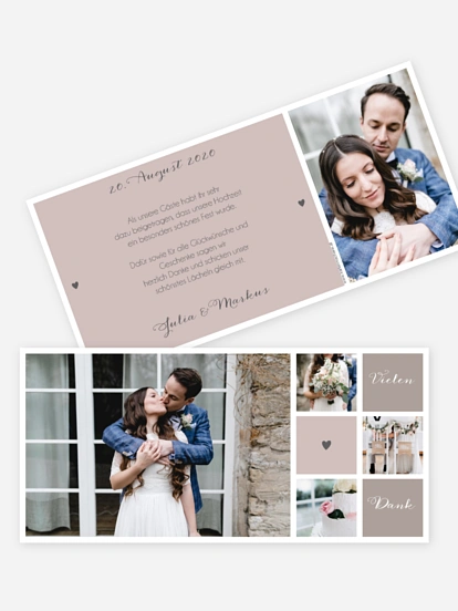 Dankeskarte Hochzeit Mit Herz