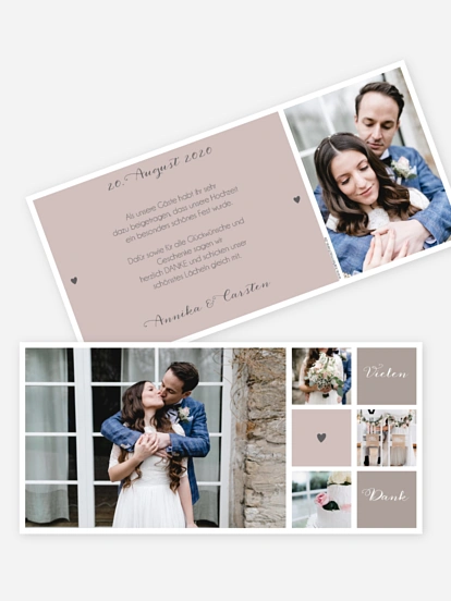 Dankeskarte Hochzeit Mit Herz