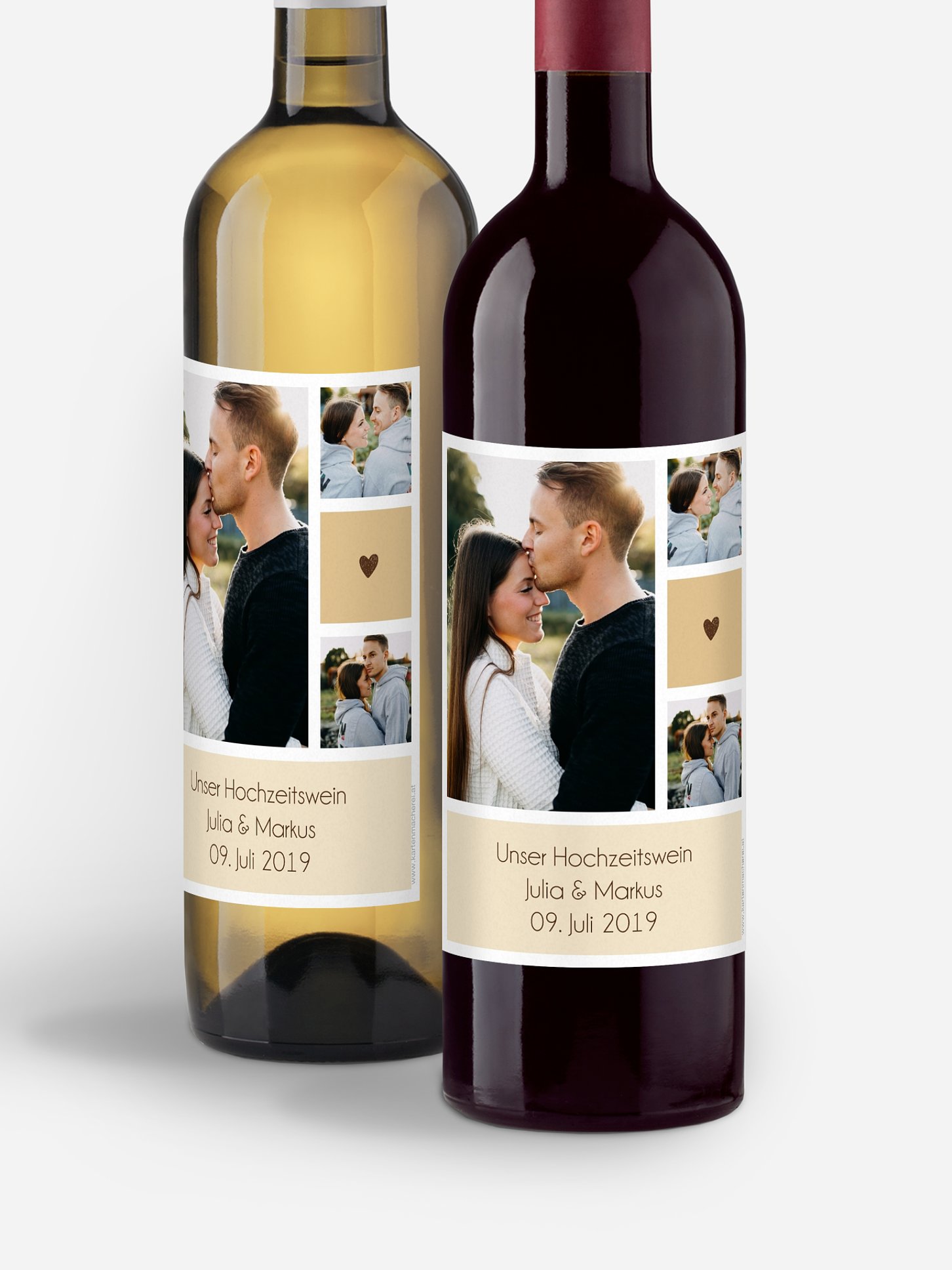 Flaschenetikett Hochzeit Mit Herz