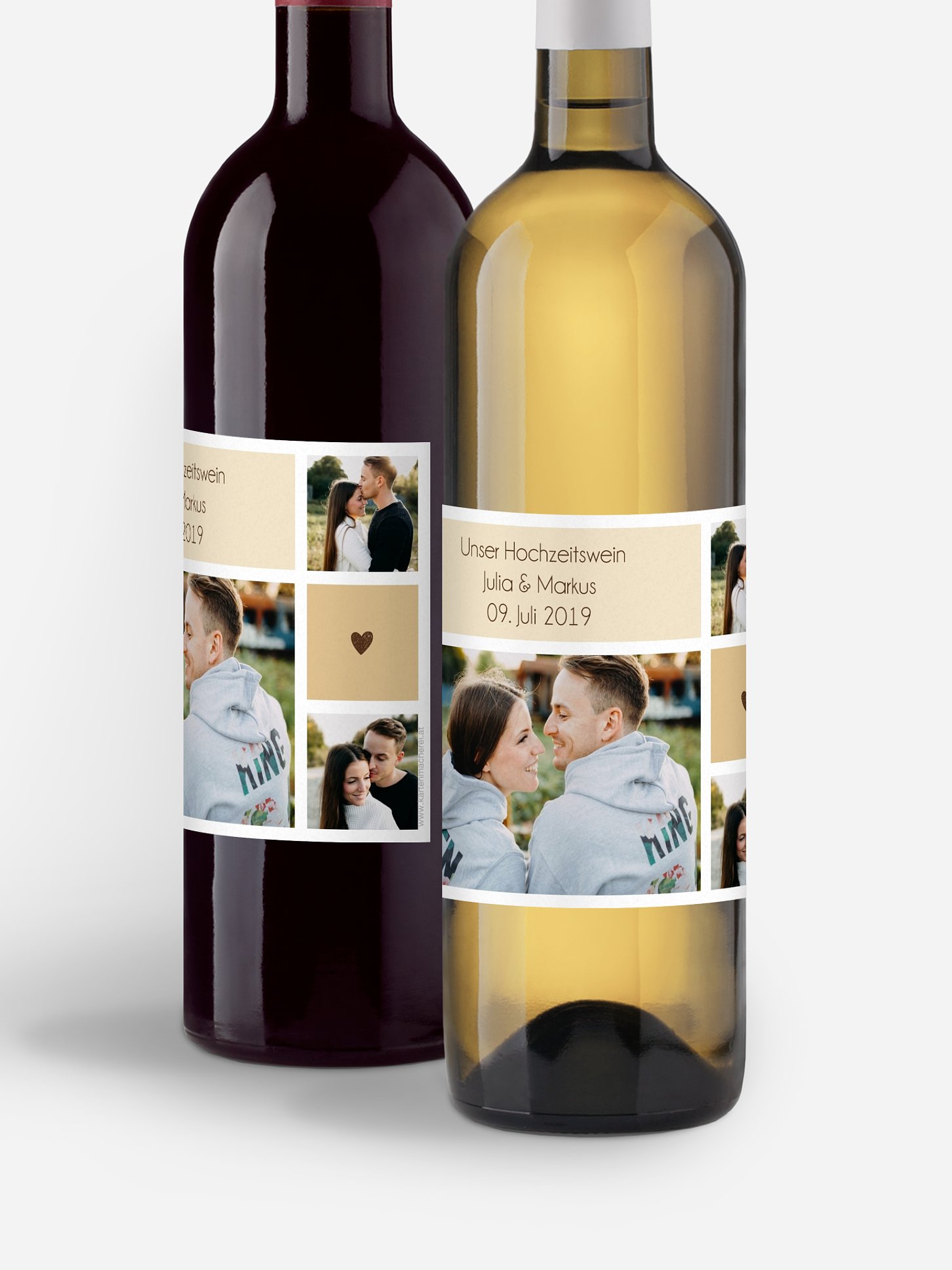 Flaschenetikett Hochzeit Mit Herz