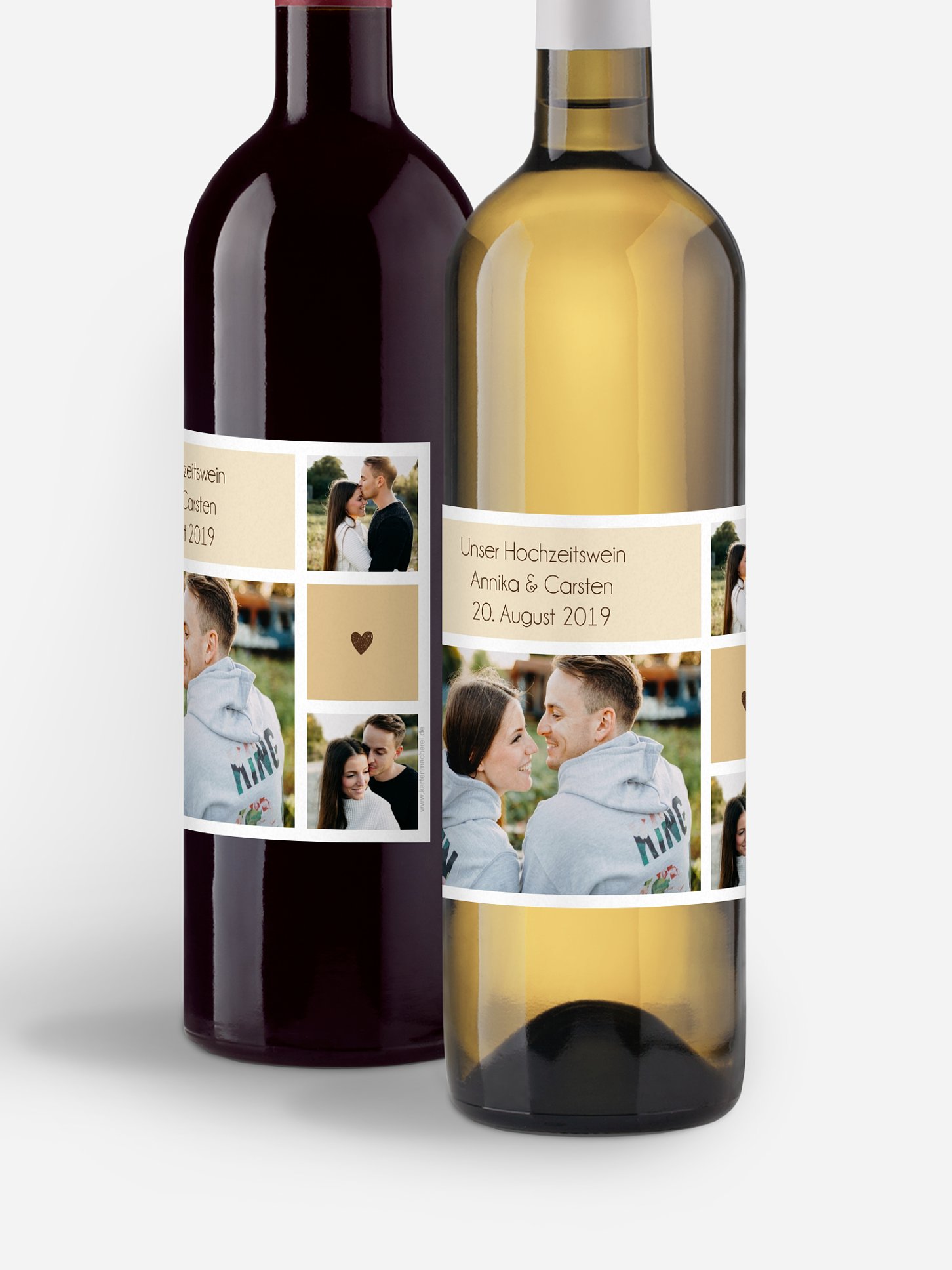 Flaschenetikett Hochzeit Mit Herz