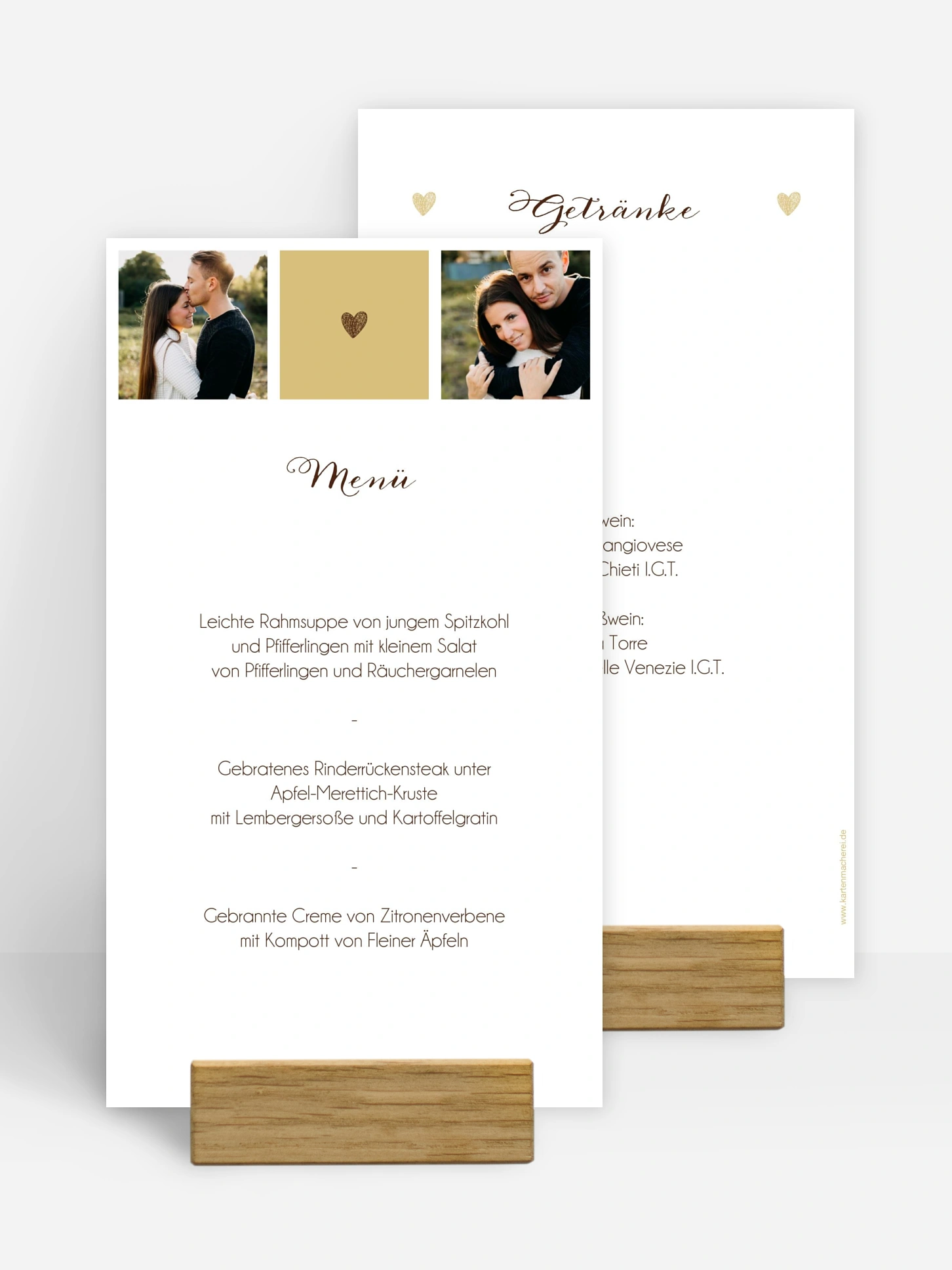 Menükarte Hochzeit Mit Herz