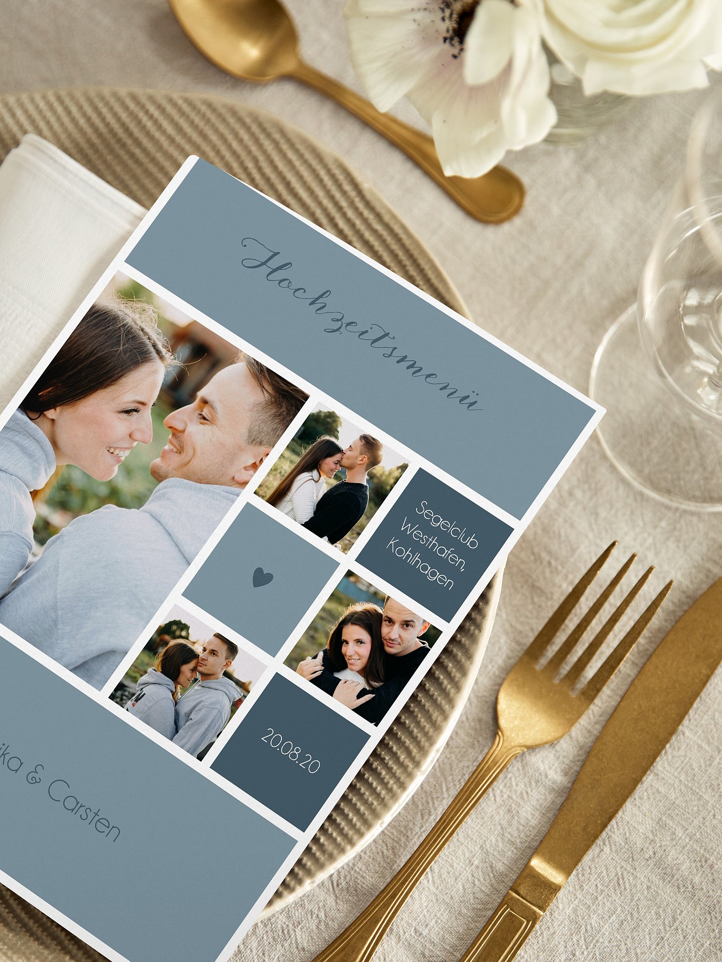 Menükarte Hochzeit Mit Herz