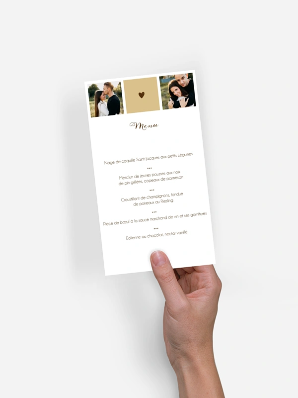 Menu mariage Idylle
