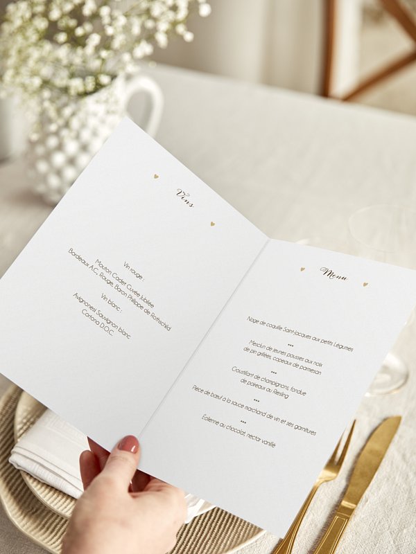 Menu mariage Idylle