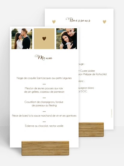 Menu mariage Idylle