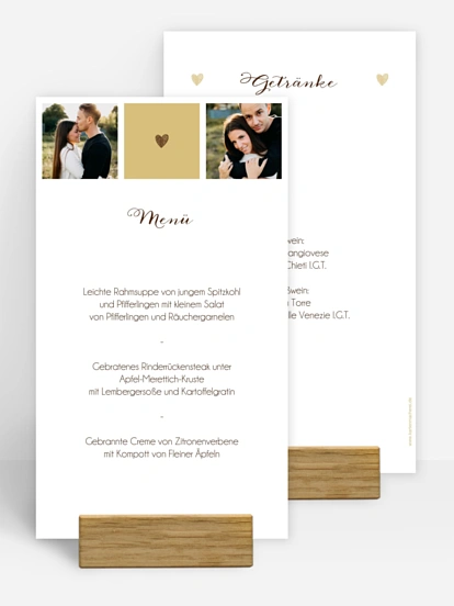 Menükarte Hochzeit Mit Herz