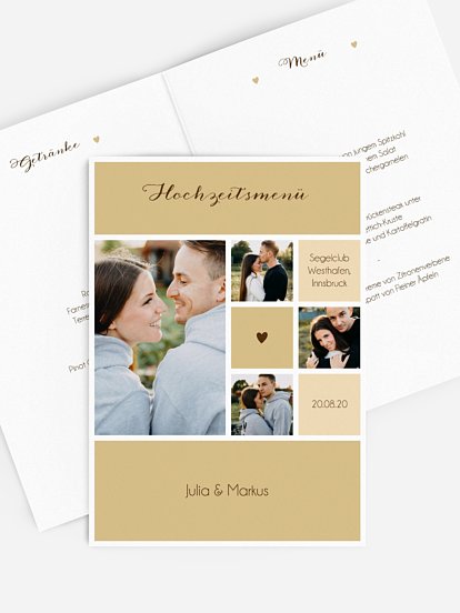 Menükarte Hochzeit Mit Herz